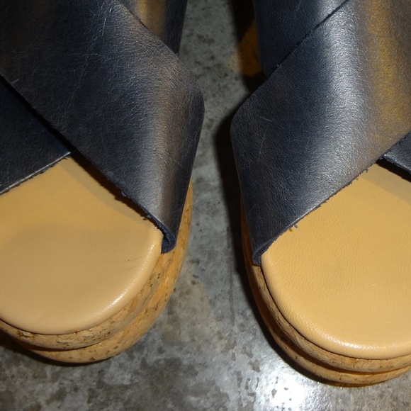 Andre Assous Blue Brook Sandals Leather & Cork 8 - Picture 2 of 8